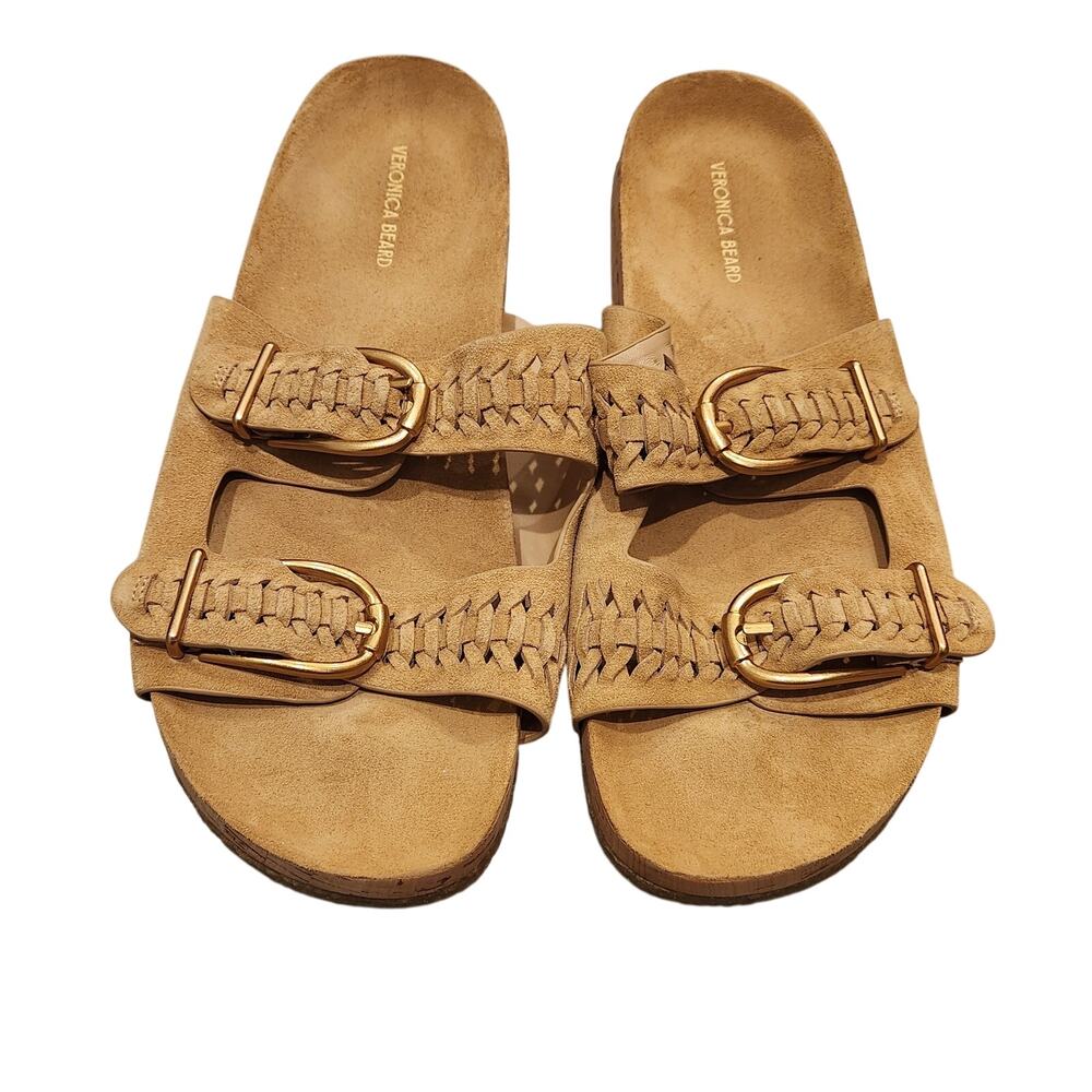 Veronica Beard Paige suede tan sandals size 9.5 - Picture 4 of 6